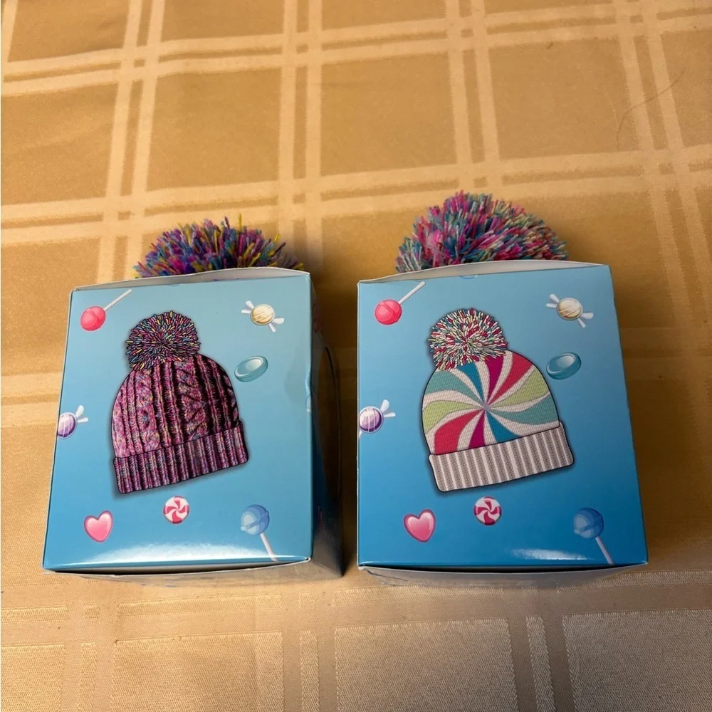 Colorful Kids Pom-Pom Beanie/Glove Set